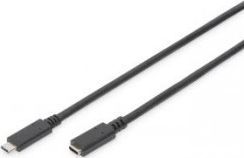 Kabel USB Digitus USB-C - USB-C 0.7 m Czarny (AK-300210-007-S)
