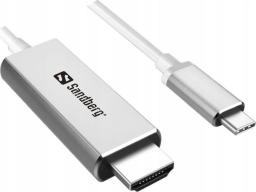 Kabel USB Sandberg USB-C - HDMI 2 m Srebrny (136-21)