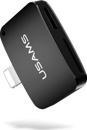 Adapter USB Usams Lightning - microUSB + SD Czarny  (SJ176KC01)