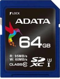 Karta ADATA Premier Pro SDXC 64 GB Class 10 UHS-I/U3 V30 (ASDX64GUI3V30S-R)