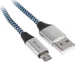 Kabel USB Tracer USB-A - microUSB 1 m Niebieski (TRAKBK46263)