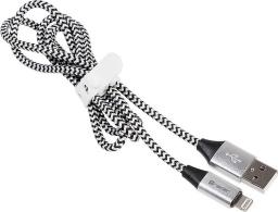 Kabel USB Tracer USB-A - Lightning 1 m Srebrny (TRAKBK46268)