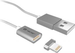 Kabel USB Tracer USB-A - Lightning 1 m Srebrny (TRAKBK46275)