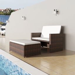 VidaXL sofa ogrodowa, rattan PE, brązowa (43070)