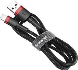 Kabel USB Baseus USB-A - Lightning 0.5 m Czarno-czerwony (CALKLF-A19)