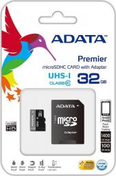 Karta ADATA Premier MicroSDHC 32 GB Class 10 UHS-I/U1  (AUSDH32GUICL10RA1)