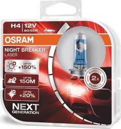 Osram Automobilinės lemputės Osram Night Breaker Laser (Next Generation) H4, 2 vnt.