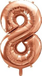  Party Deco Balon foliowy Cyfra "8", 86cm, różowe złoto uniwersalny