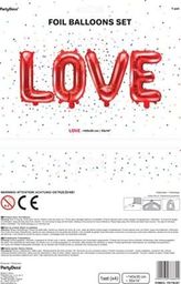  Party Deco Balon foliowy Love, czerwony, 140x35cm uniwersalny