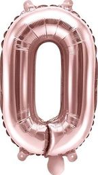  Party Deco Balon foliowy Cyfra "0", różowe złoto, 35 cm uniwersalny