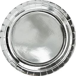 Party Deco talerzyki okrągłe, srebrny, 23cm, 6 sztuk uniwersalny (37916)
