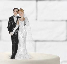  Party Deco Figurka na tort weselny, Para Młoda, retro, 11 cm uniwersalny
