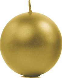 Party Deco Świeca kula, metaliczna, złota, 8 cm, 6 szt. uniwersalny