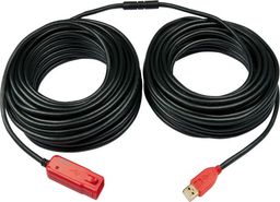 Kabel USB Lindy USB-A - USB-A 30 m Czarny (42923)