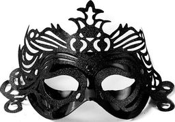 Party Deco Maska imprezowa, ornament, czarna uniwersalny