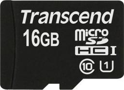 Karta Transcend Premium MicroSDHC 16 GB Class 10 UHS-I/U1  (TS16GUSDCU1)