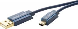 Kabel USB Clicktronic USB-A - miniUSB 0.5 m Granatowy
