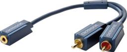 Kabel Clicktronic Jack 3.5mm - RCA (Cinch) x2 0.1m niebieski (JAB-1339091)