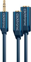 Kabel Clicktronic Jack 3.5mm - Jack 3.5mm x2 0.1m niebieski (70491)