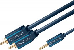 Kabel Clicktronic Jack 3.5mm - RCA (Cinch) x2 5m niebieski