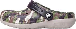 Crocs Klapki Crocs Classic Lined Graphic Clog K Green Camo 203508-359 28-29