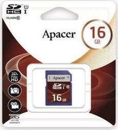 Karta Apacer Apacer karta pamięci Secure Digital, 16GB, SDHC, AP16GSDHC10U1-R, UHS-I U1 (Class 10)