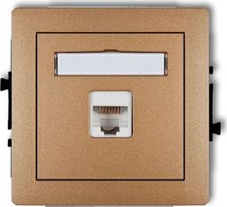 Karlik DECO Gniazda komputerowe pojedyncze 1xRJ45, kat. 5e, 8-stykowy złoty metalik 8DGK-1