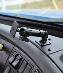 Brodit Aluminiowe podwójne ramię montażowe 251 mm o dużej wytrzymałości z regulacją 360° oraz kwadratową podstawą-202020