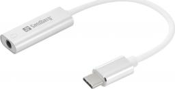 Adapter USB Sandberg USB-C - Jack 3.5mm Biały  (136-27)