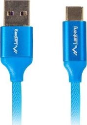 Kabel USB Lanberg USB-A - USB-C 0.5 m Niebieski (CA-USBO-22CU-0005-BL)