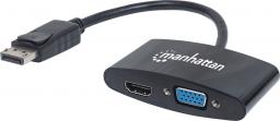 Adapter AV Manhattan DisplayPort - HDMI - D-Sub (VGA) czarny (152587)