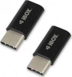 Adapter USB iBOX USB-C - microUSB Czarny  (IAMCS2)