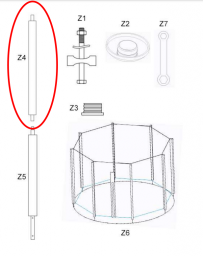  Zipro Górny słupek stelaża siatki zewnętrznej do trampoliny 10FT/312cm