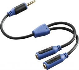 Kabel Hama Jack 3.5mm - Jack 3.5mm x2 0.2m niebieski (000544770000)