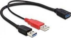 Kabel USB Delock USB-A - USB-A 0.3 m Czarny (83176)