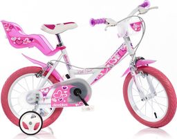  Dino bikes Rower dziecięcy 14" biało-różowy