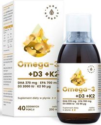  Aura Herbals Omega 3 + D3 + K2mk7 suplement diety 200ml