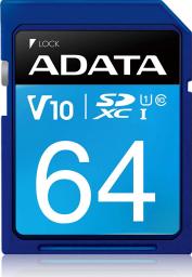 Karta ADATA Premier SDXC 64 GB Class 10 UHS-I/U1 V10 (ASDX64GUICL10R)