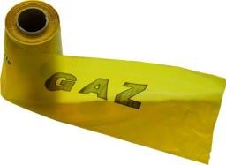  Weba taśma ostrzegawcza 20 żółta z wkładką metalową i nadrukiem "gaz" 100mb (50-01-0000-69) 
