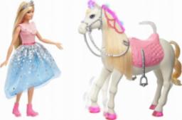 Lalka Barbie Mattel Princess Adventure - Interaktywny Konik + Księżniczka (GML79)