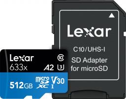 Karta Lexar 633x MicroSDXC 512 GB Class 10 UHS-I/U3 A2 V30 (LSDMI512BB633A)