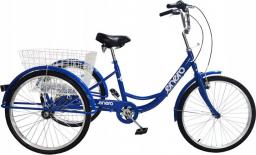  Enero Rower 3-kołowy 24" rehabilitacyjny 1-biegowy niebieski