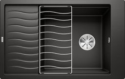 Zlewozmywak Blanco Elon XL 6 S Silgranit czarny z korkiem InFino, kratka ociekowa (525883)