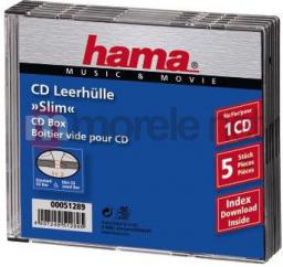  Hama Pudełka na płyty CD Slim Standard 5szt (512890000)