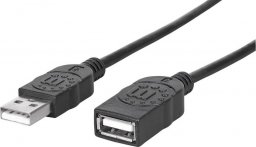 Kabel USB Manhattan USB-A - USB-A 0.5 m Czarny (322904)