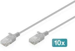 Digitus Patchcord Slim Cat.6 U/UTP LSZH 2m szary 10 szt. (DK-1618-020S-10)