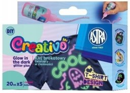 Astra Klej brokatowy świecący w ciemności 5kol ASTRA