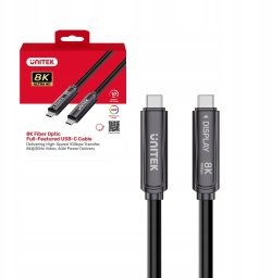 Unitek Kable optyczne USB-C (10Gbps, PD60W, 8K@30Hz) 7m