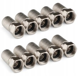 Import Zestaw 10x Złącze Wtyk F 6,8mm CONOTECH NS-511 Uszczelka Nakręcane