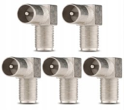 Import Zestaw 5x Wtyk Antenowy RF Męski Kątowy 6,8mm CONOTECH NS-124 Cynk
